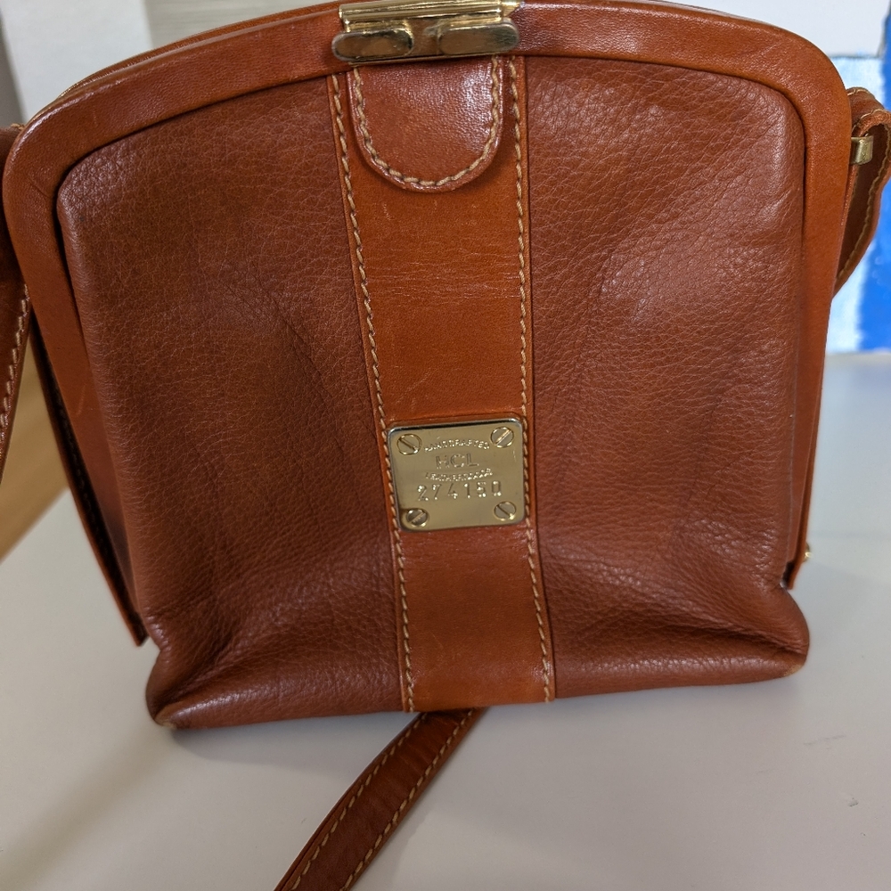 Vintage HCL Handcrafted Leather Goods Crossbody Bag